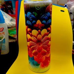 20oz tumbler with flower sublimation